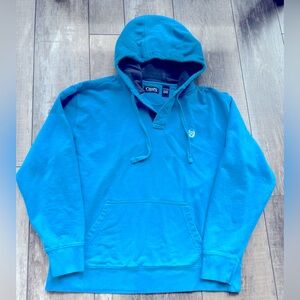Men's size XL Chaps Bright Blue with navy blue trim Pull-over Hoodie